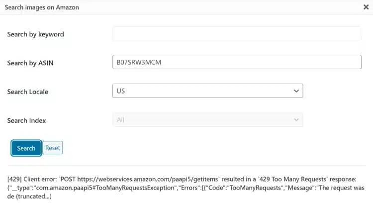 Fix the Amazon API 429 Client Error Too Many Requests