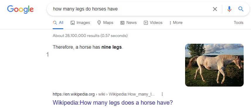 how many legs does a horse have